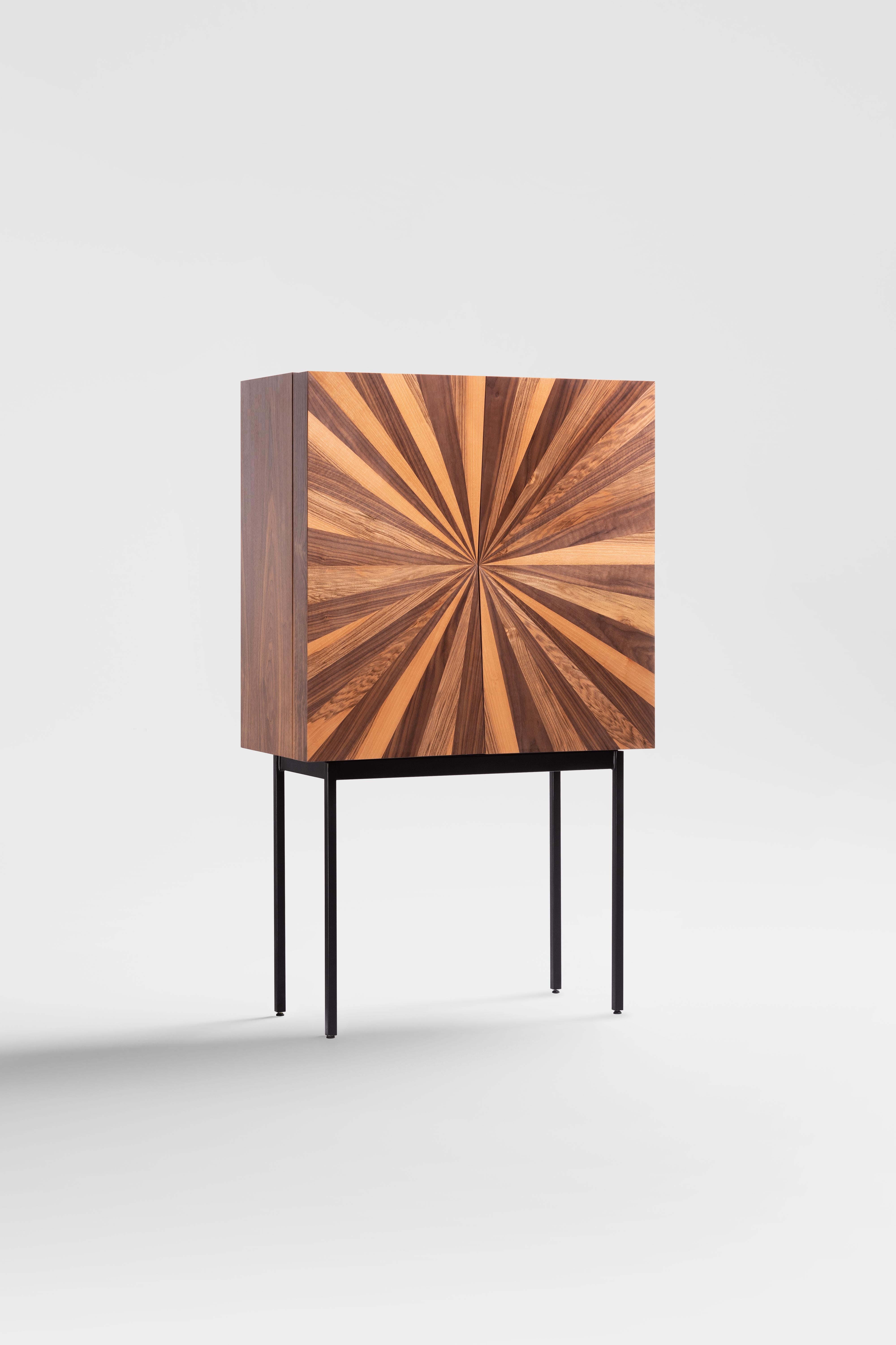 Italian Contemporary Storage Cabinet Sideboard Cupboard Wood Metal Steel For Sale