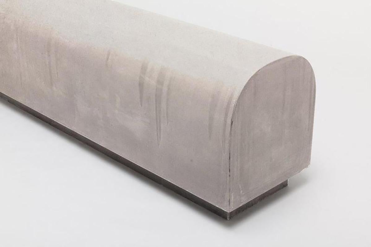 Contemporary plaster bench - Chubby bench by Faye Toogood
This is shown in the storm plaster finish. 

Design: Faye toogood
Material: Sealed reinforced plaster
Available also in chalk, charcoal or cream finish

A bench, with the reassuring