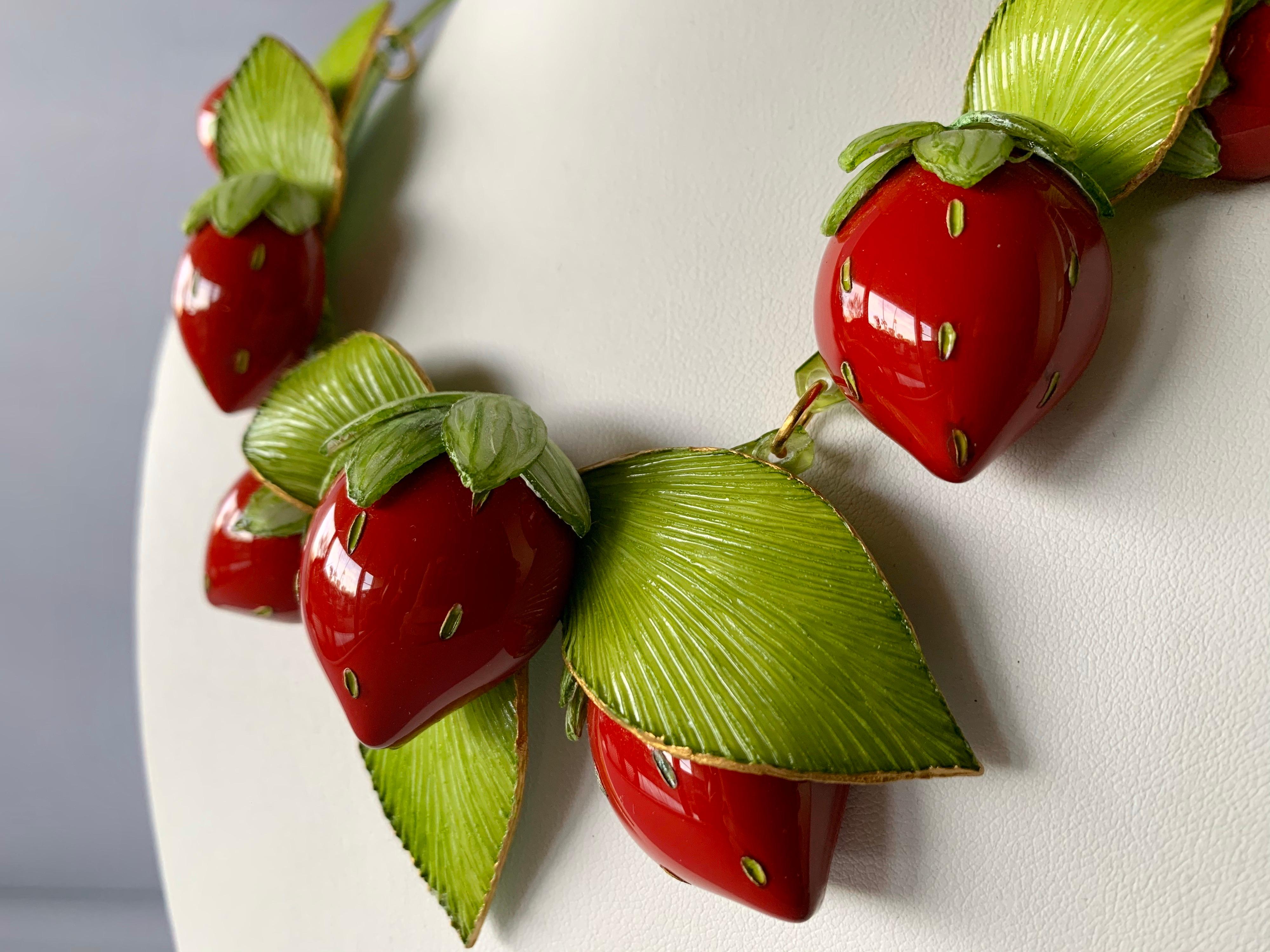 Contemporary  Strawberry Statement Necklace 5