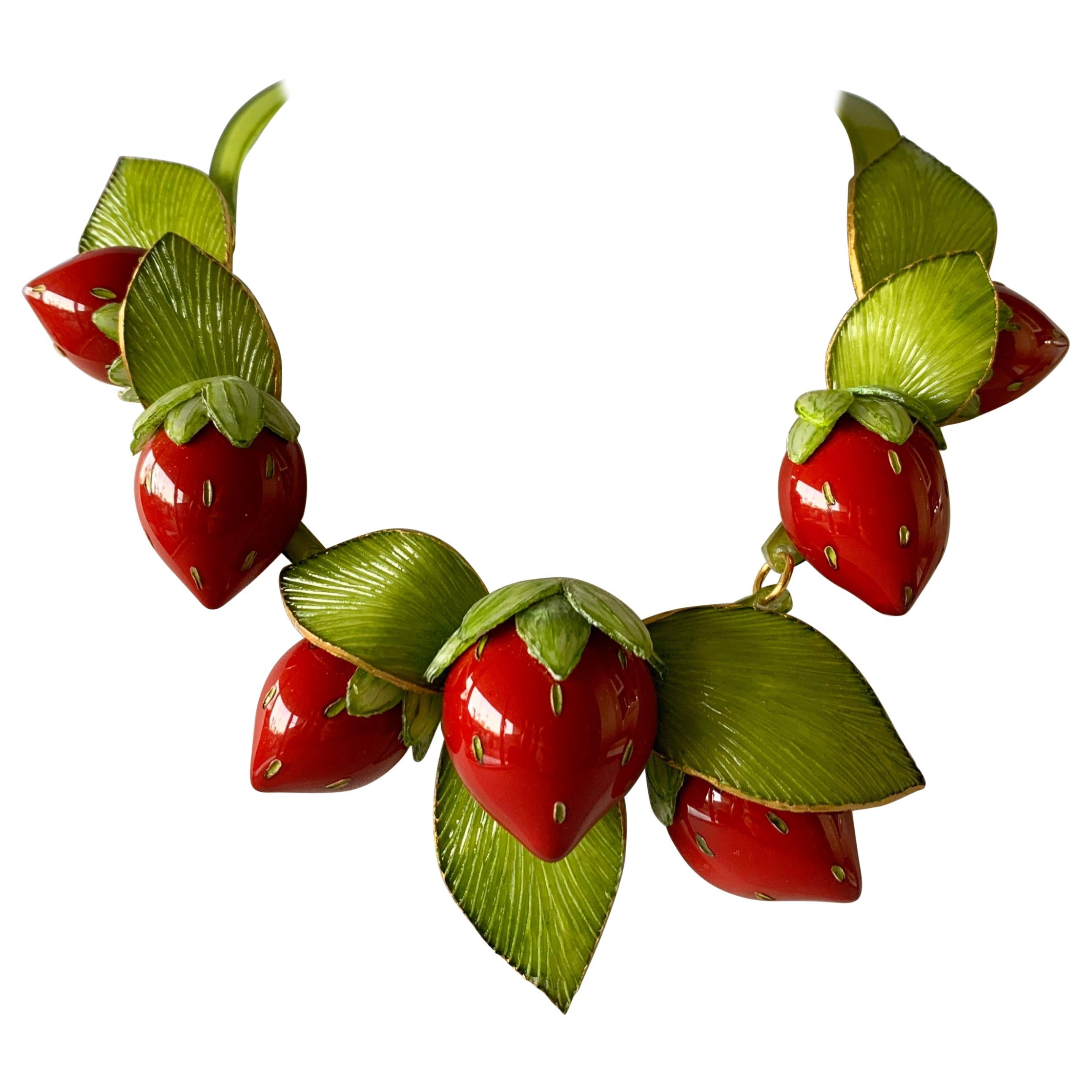 Contemporary  Strawberry Statement Necklace