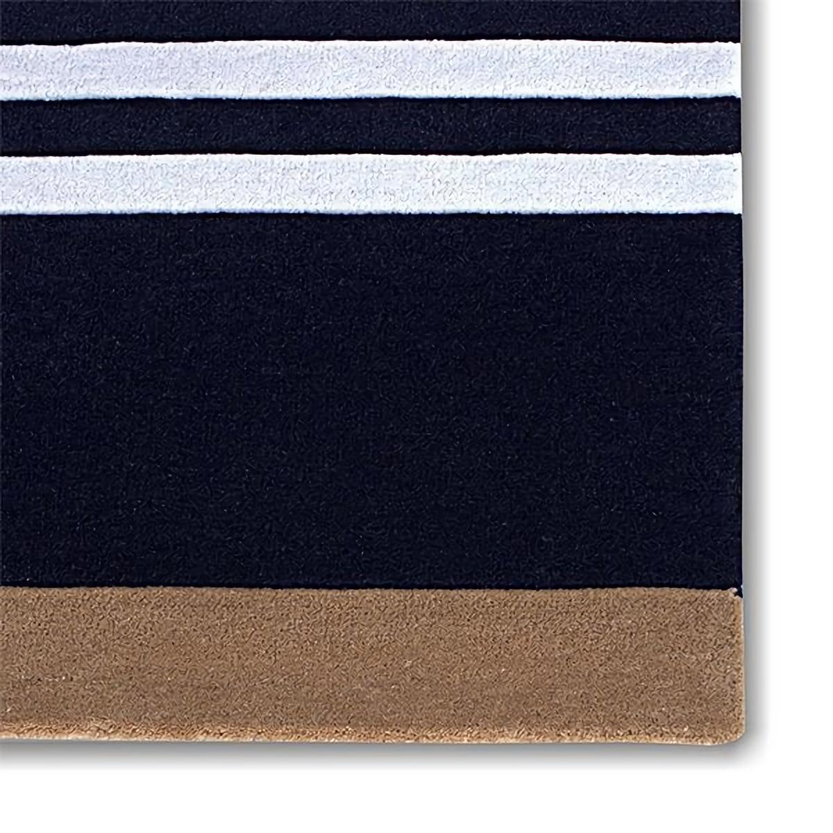 Indian Contemporary Striped Area Rug New Zealand Wool Hand Tufted For Sale