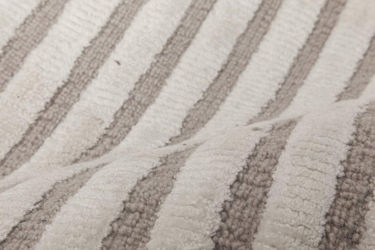 Contemporary striped beige and grey handmade wool rug by Doris Leslie Blau.
Size: 13'0