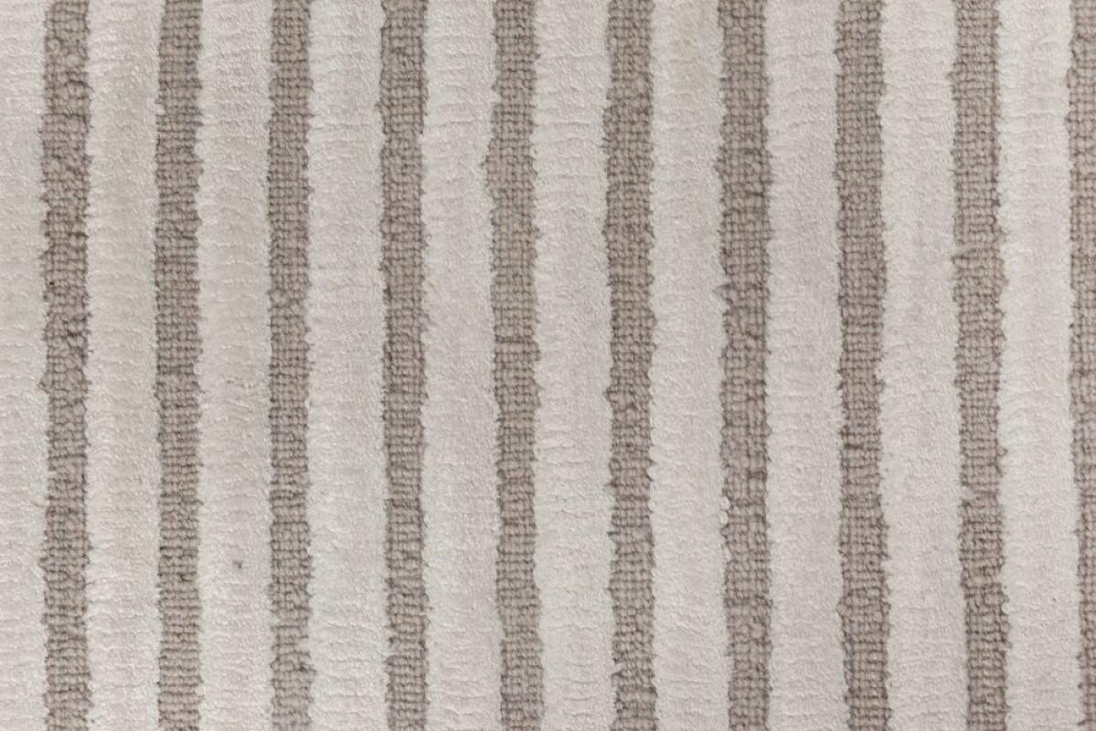Modern Contemporary Striped Beige and Grey Handmade Wool Rug by Doris Leslie Blau For Sale