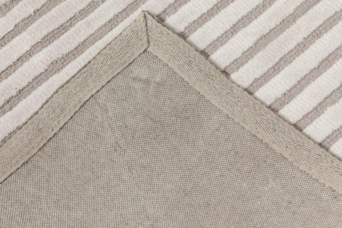 Alfombra contemporánea de lana a rayas beige y gris hecha a mano por Doris Leslie Blau en Nuevo estado para la venta en New York, NY