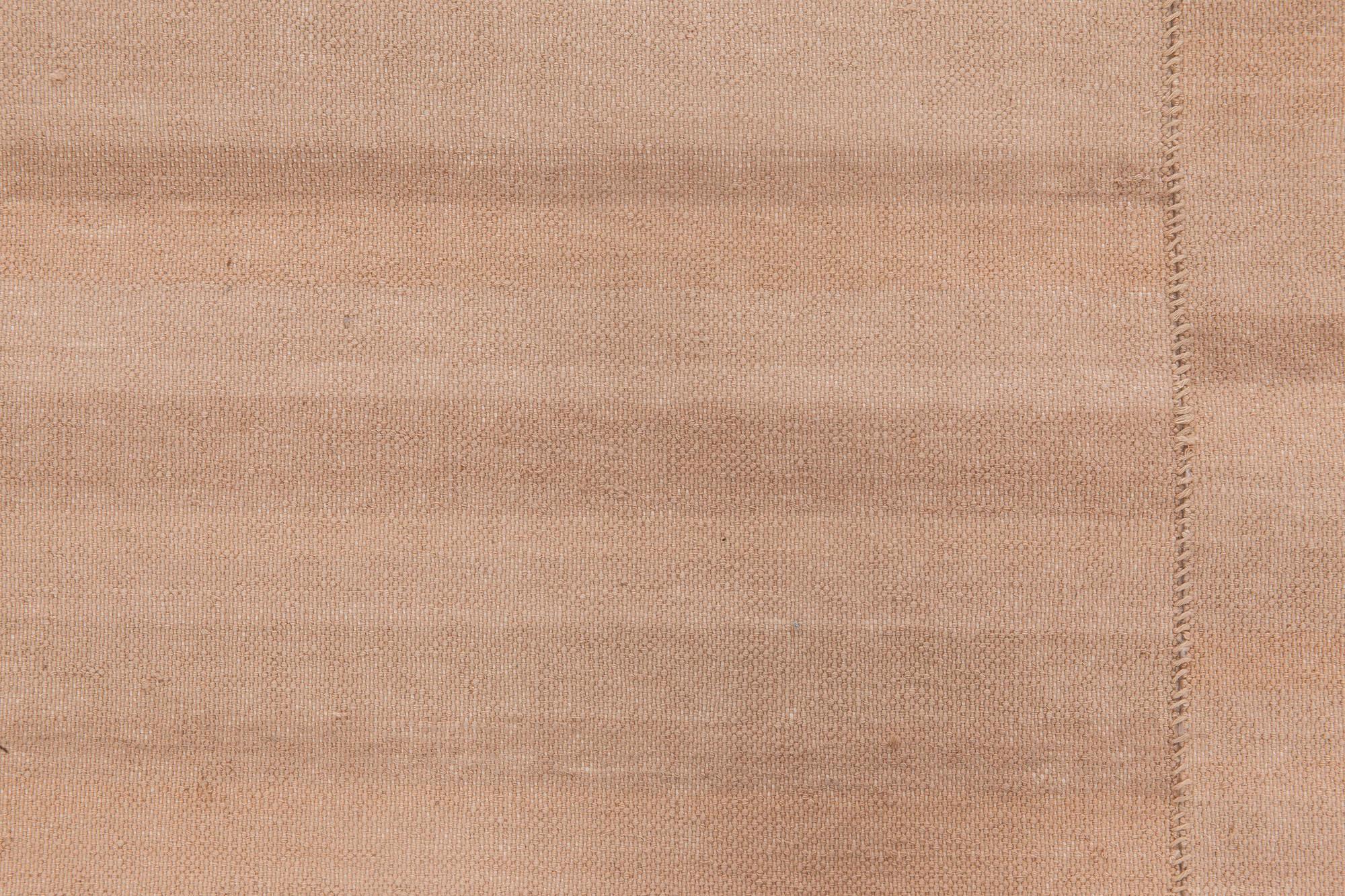 Indian Contemporary Striped Beige Kilim Runner by Doris Leslie Blau For Sale