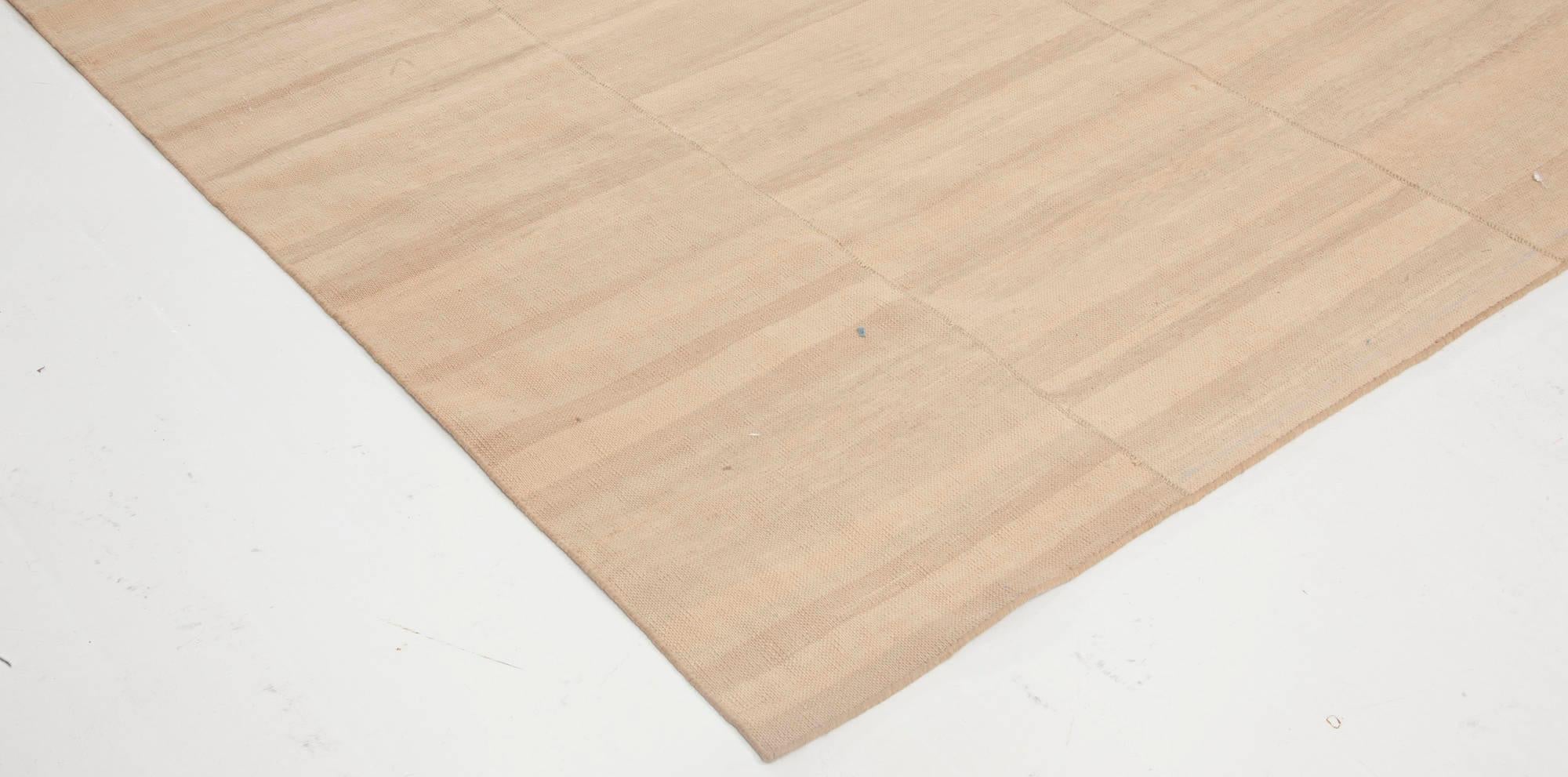 Wool Contemporary Striped Beige Kilim Runner by Doris Leslie Blau For Sale