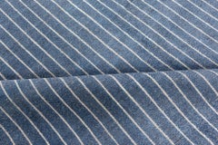 Contemporary Striped Blue and White Handmade Rug by Doris Leslie Blau
