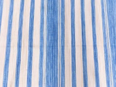 Contemporary Striped Blue Dhurrie Rug by Doris Leslie Blau