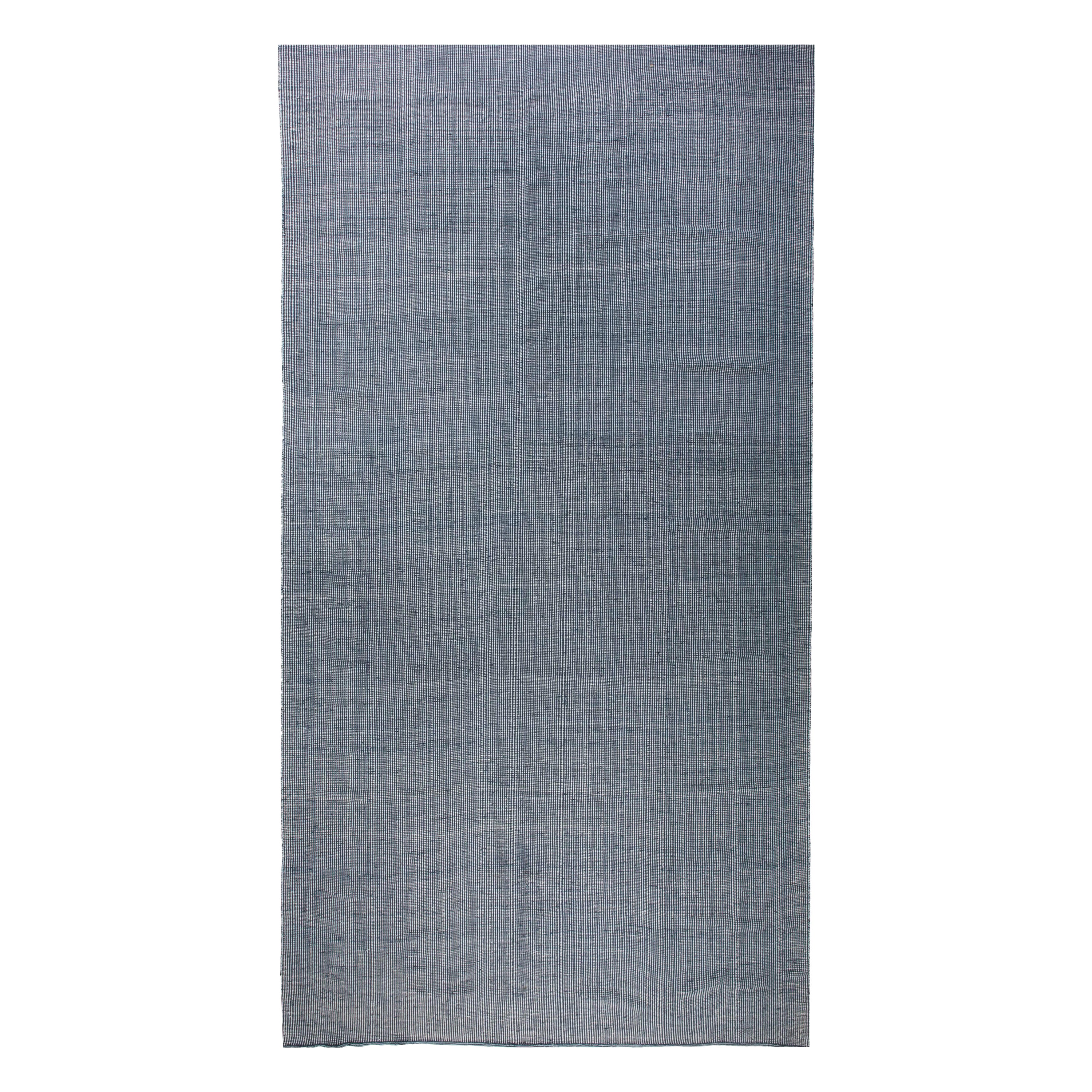 Contemporary Striped Blue Flat-Weave Wool Rug by Doris Leslie Blau