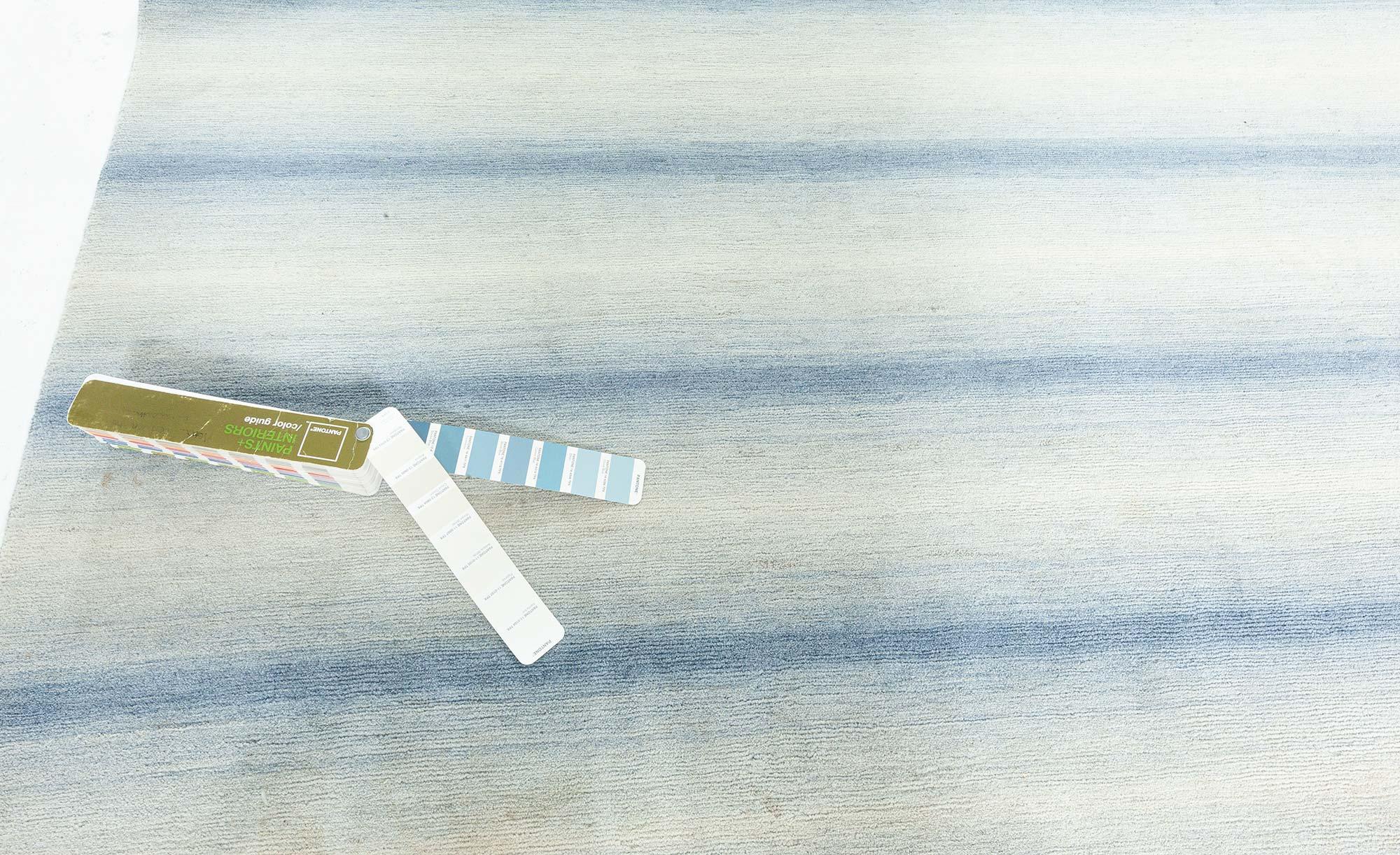 Contemporary striped blue hand knotted wool rug by Doris Leslie Blau.
Size: 6'0