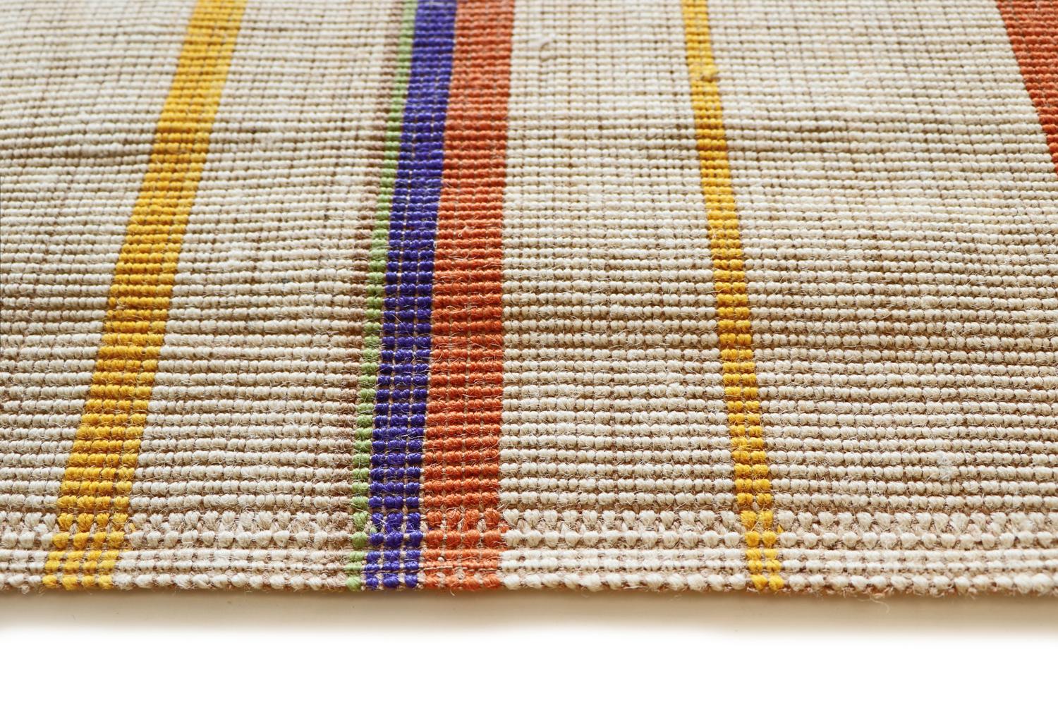 21st Cent Seasonal Style Striped Jute Rug by Deanna Comellini In Stock 200x300cm For Sale 1