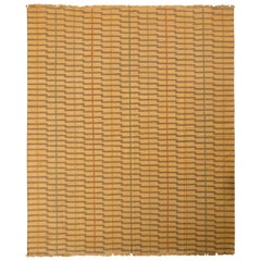 Rug & Kilim's Contemporary Striped Flat-Weave Beige Brown Pattern