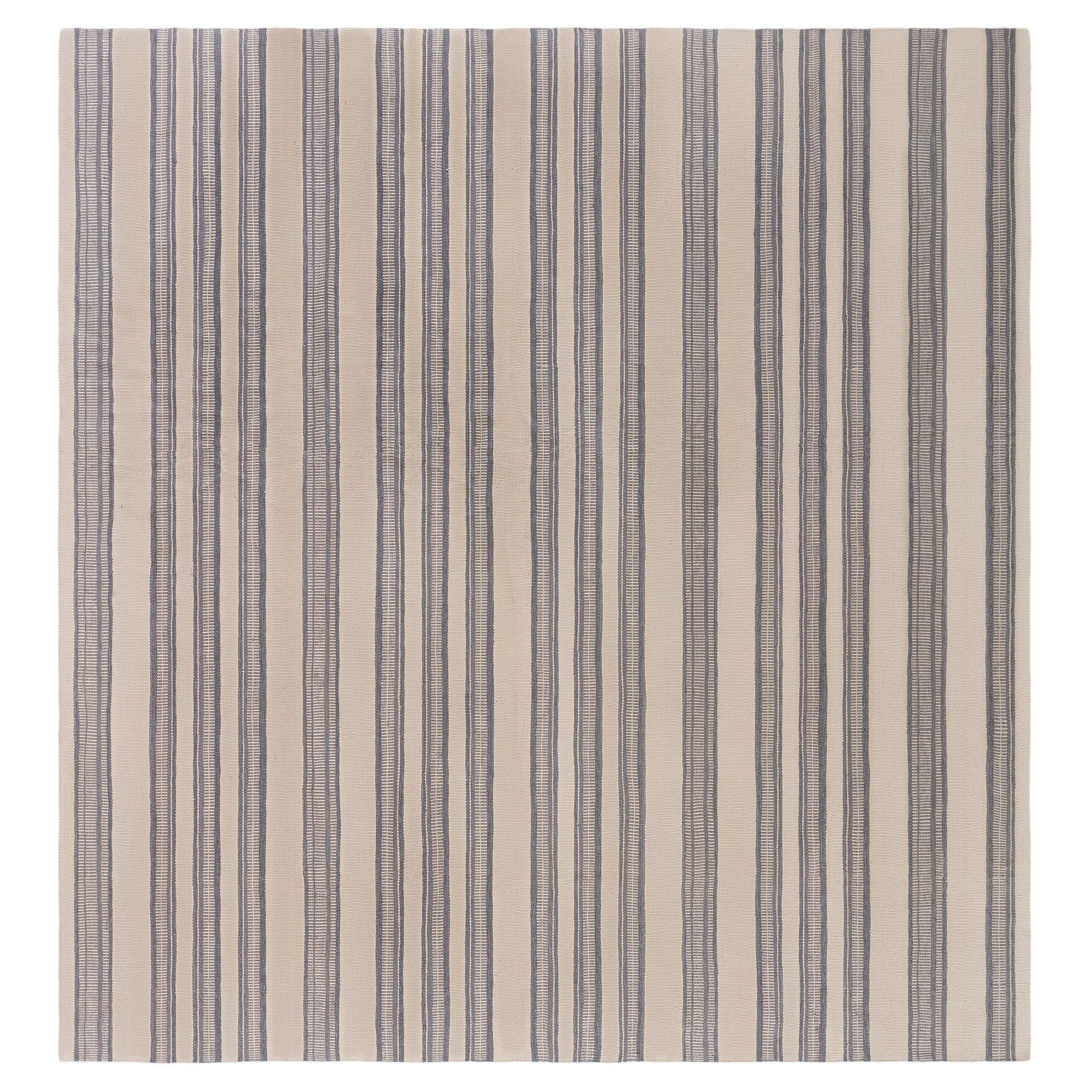 Contemporary Striped Flat Weave Rug by Doris Leslie Blau