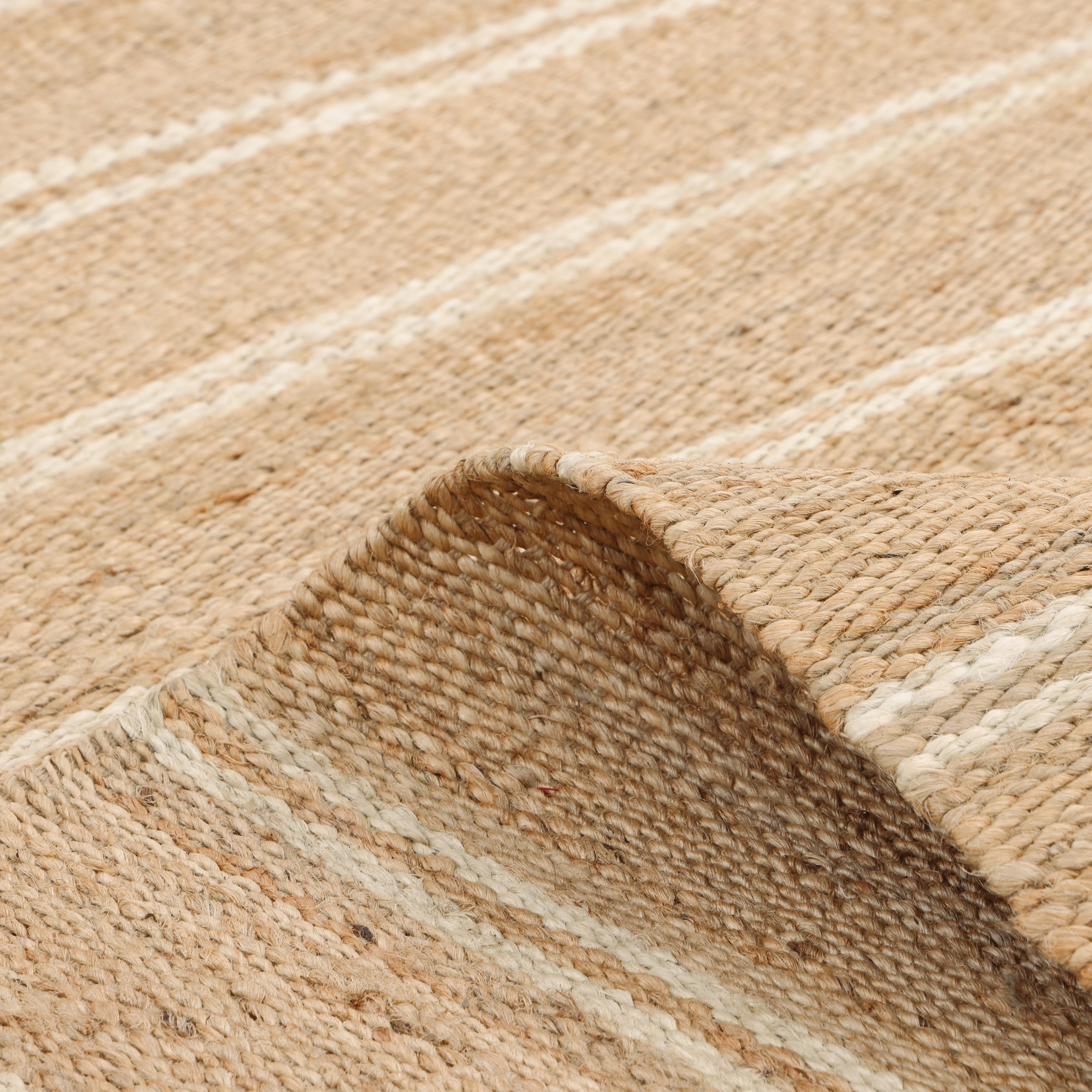 Jute Contemporary Striped Hand Made Brown Area Rug 3' 0