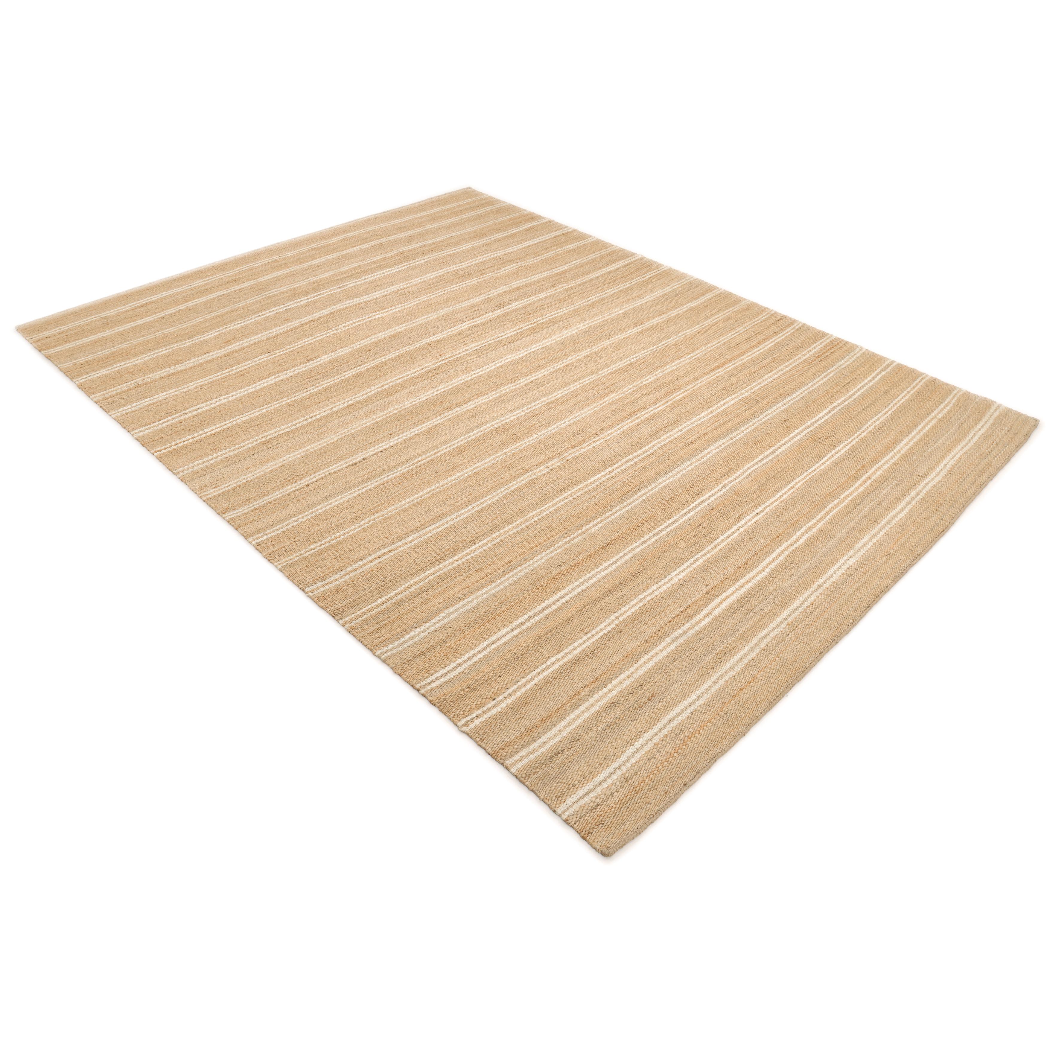 Contemporary Striped Hand Made Brown Area Rug 3' 0