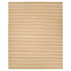 Contemporary Striped Hand Made Brown Area Rug 8' 0" x 10' 0"