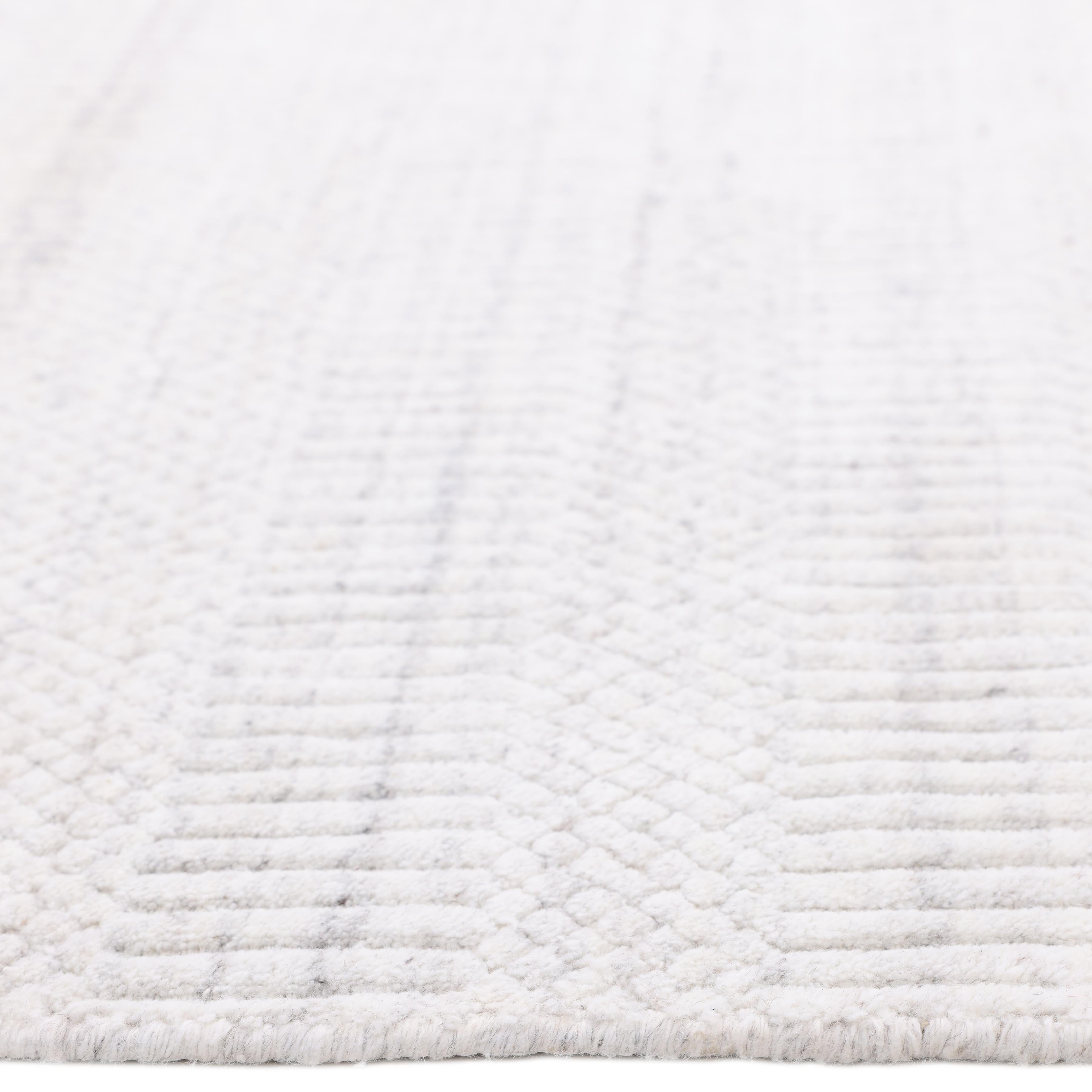 Contemporary Striped Hand Made Ivory Area Rug 10' 0