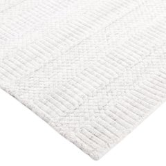 Contemporary Striped Hand Made Ivory Area Rug 3' 0" x 5' 0"
