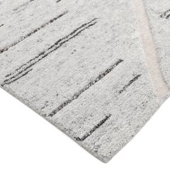 Contemporary Striped Hand Made Light Gray Area Rug 8' 0" x 10' 0"