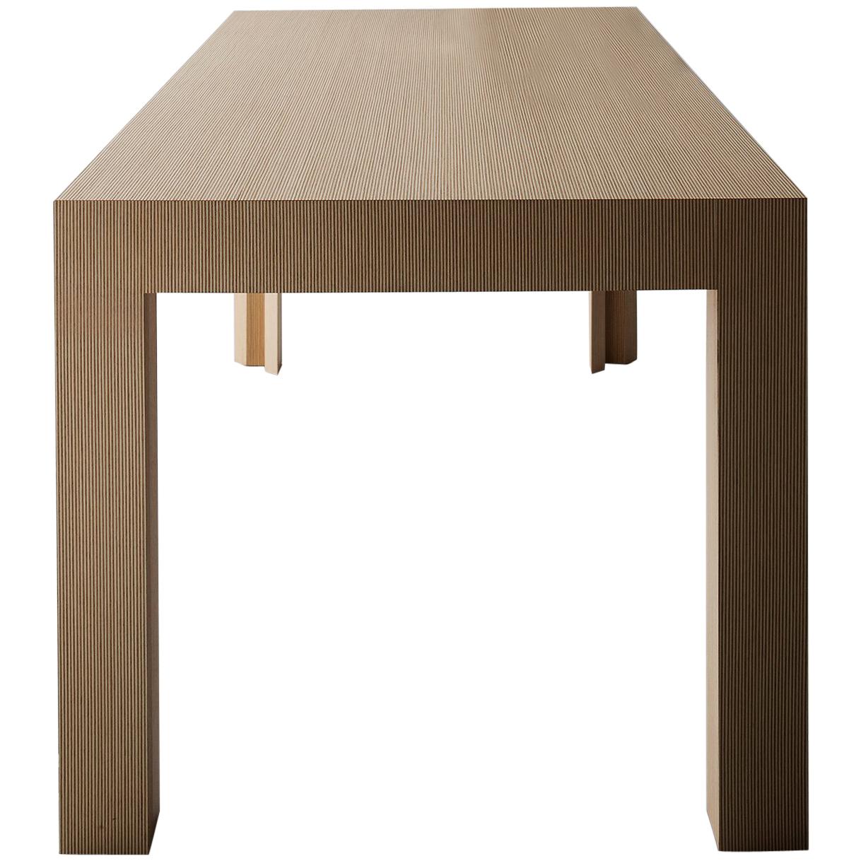 Table contemporaine en bois à motifs rayés de Sebastiano Bottos, Italie en vente