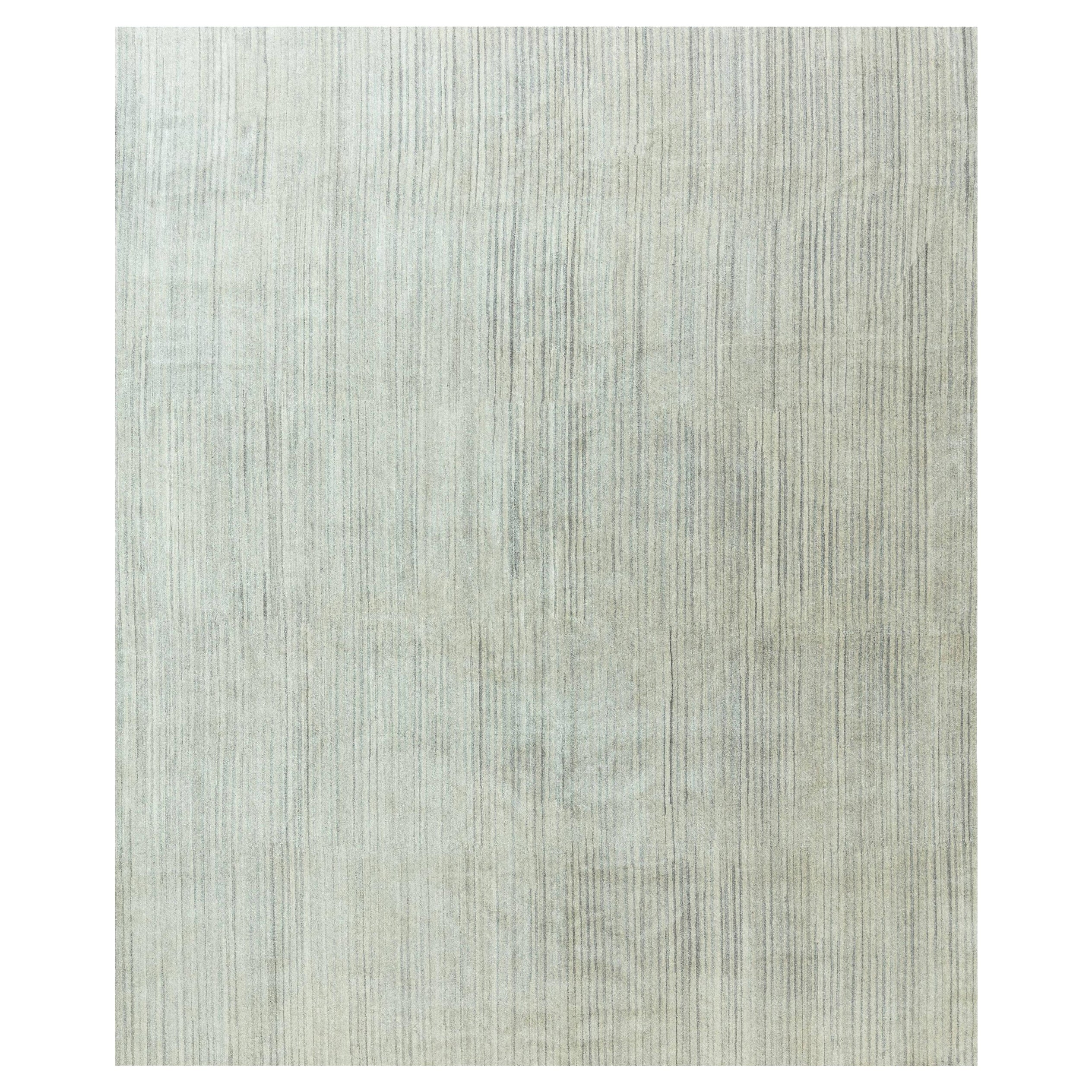 Contemporary Striped Rug in Natural Wool by Doris Leslie Blau