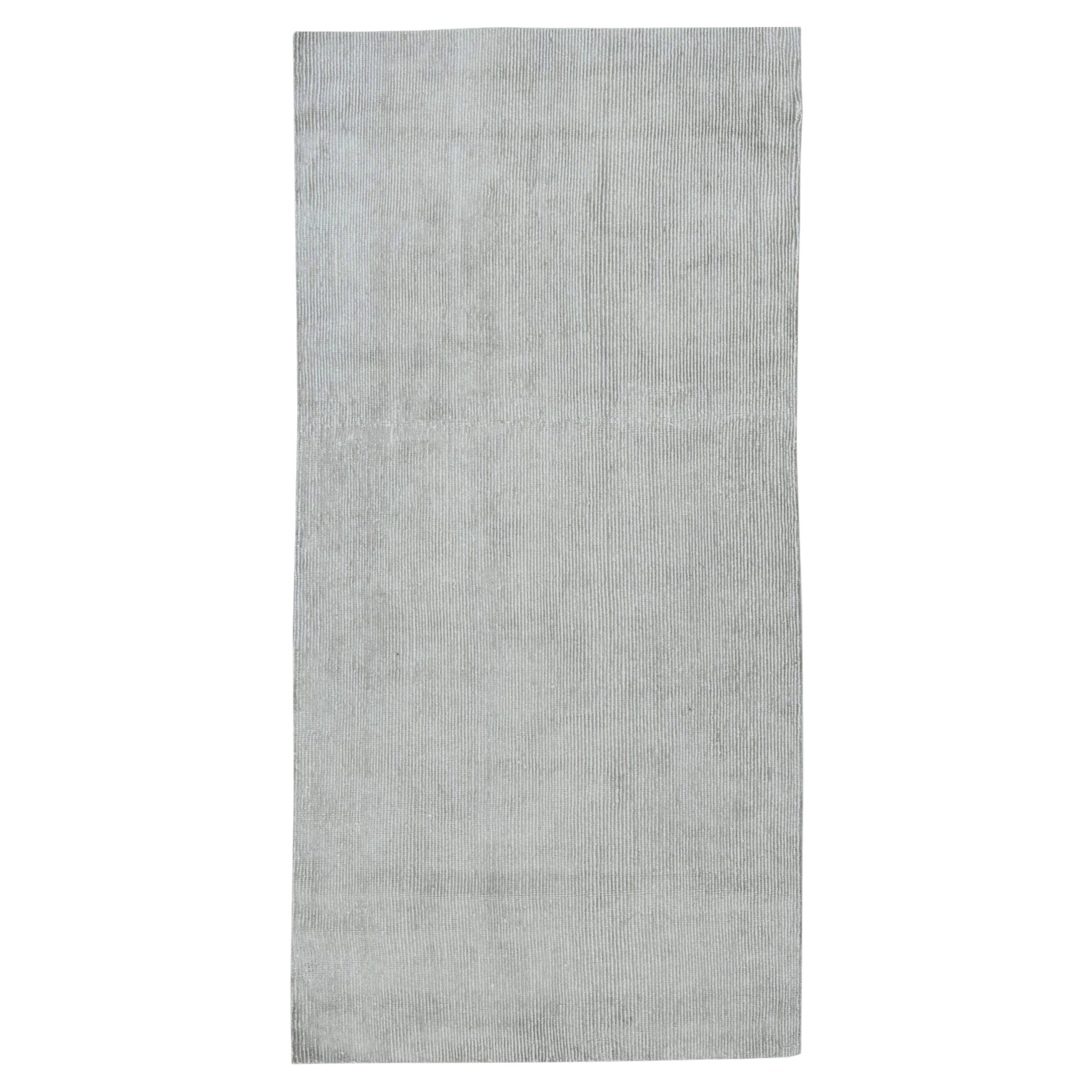 Contemporary Striped Silk Carpet In Light Gray "Murmur" by Doris Leslie Blau