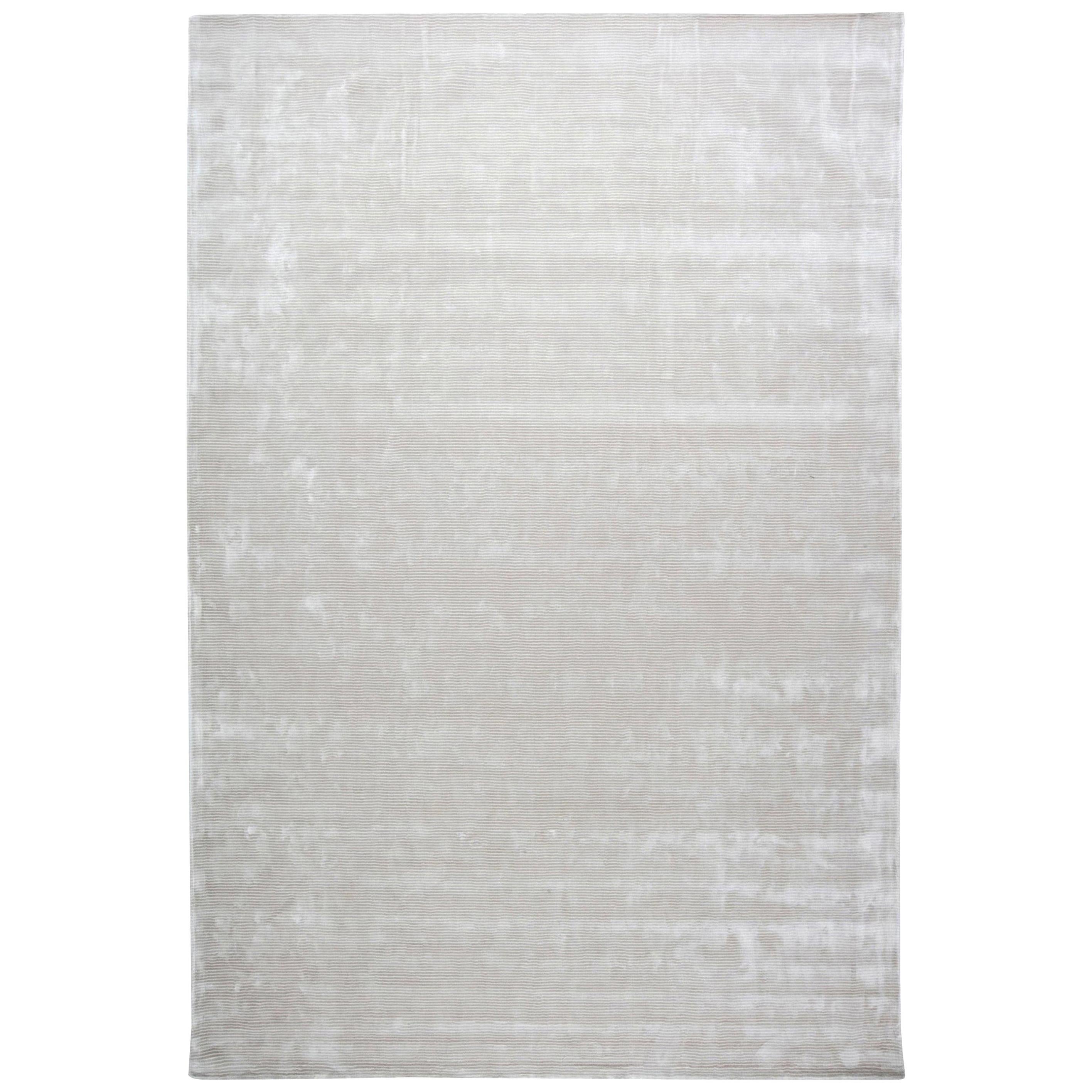 Tapis Contemporary Striped Silver Handmade Wool par Doris Leslie Blau
