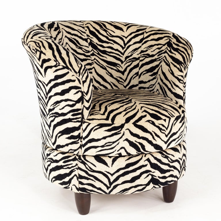 Contemporary Striped Swivel Barrel Chairs Pair at 1stDibs striped