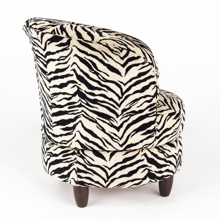 Contemporary Striped Swivel Barrel Chairs Pair at 1stDibs striped