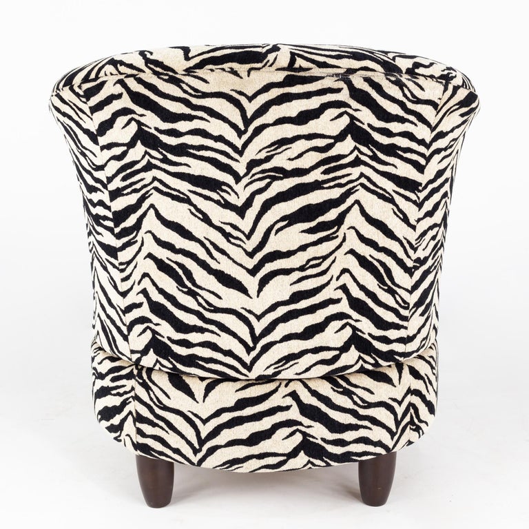 Contemporary Striped Swivel Barrel Chairs Pair at 1stDibs striped