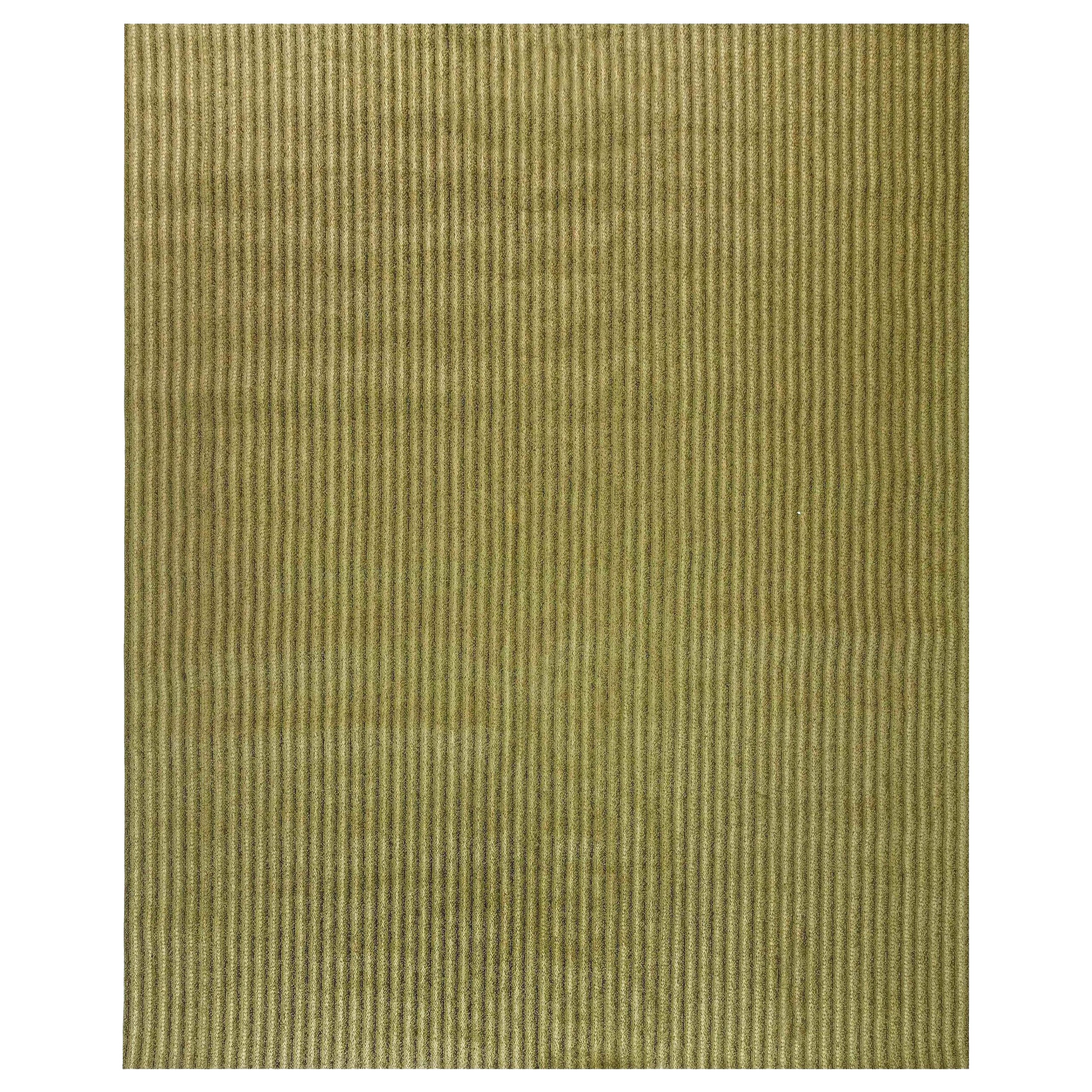 Tapis contemporain en cuir rayé à ceinture torsadée de Doris Leslie Blau