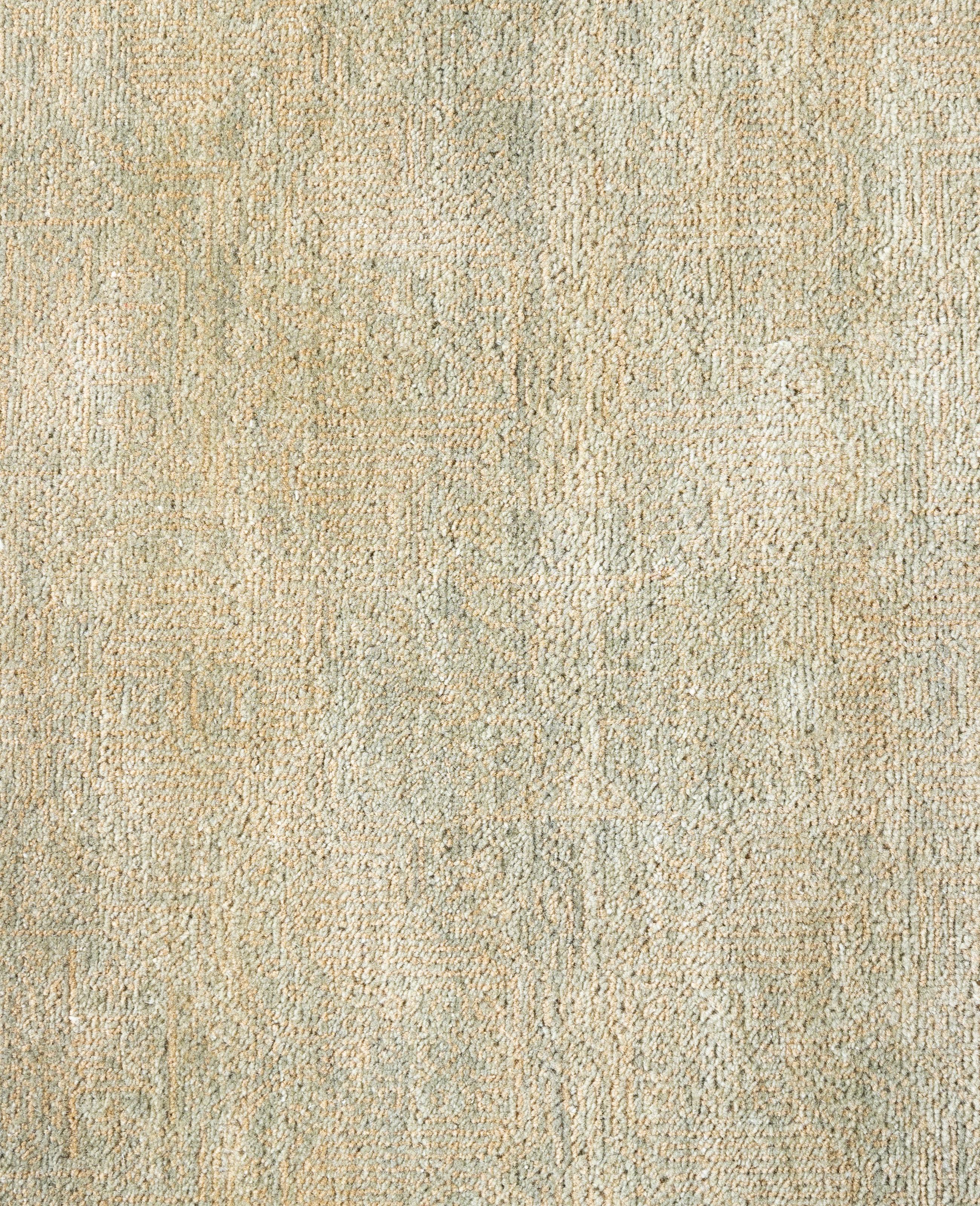Indian Contemporary Striped Wool Hand Knotted Brown Area Rug 9' 0