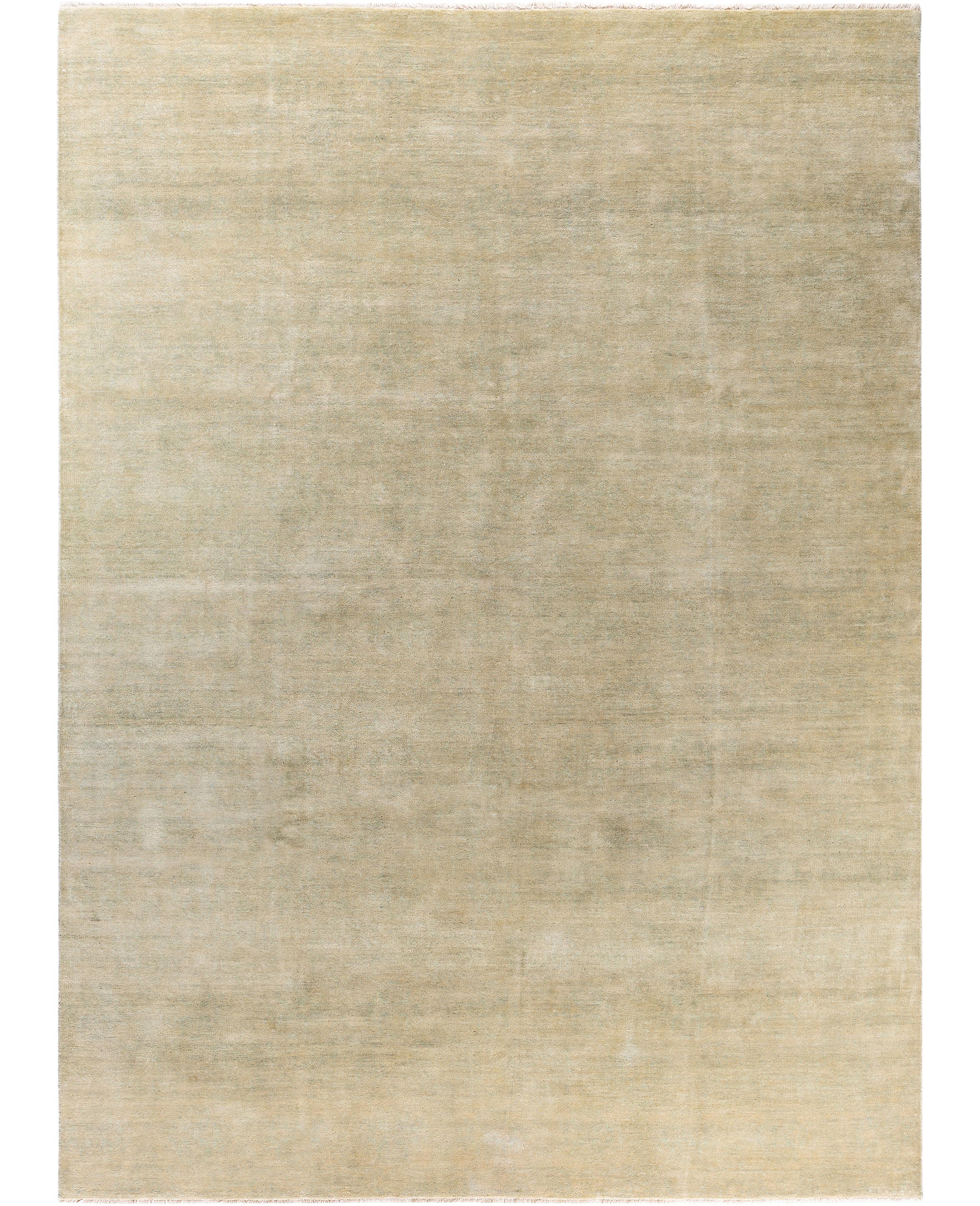Contemporary Striped Wool Hand Knotted Brown Area Rug 9' 0" x 12' 2"