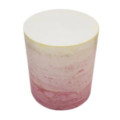 Handmade Contemporary Round Side Table in Stucco Marble, Modern Design
