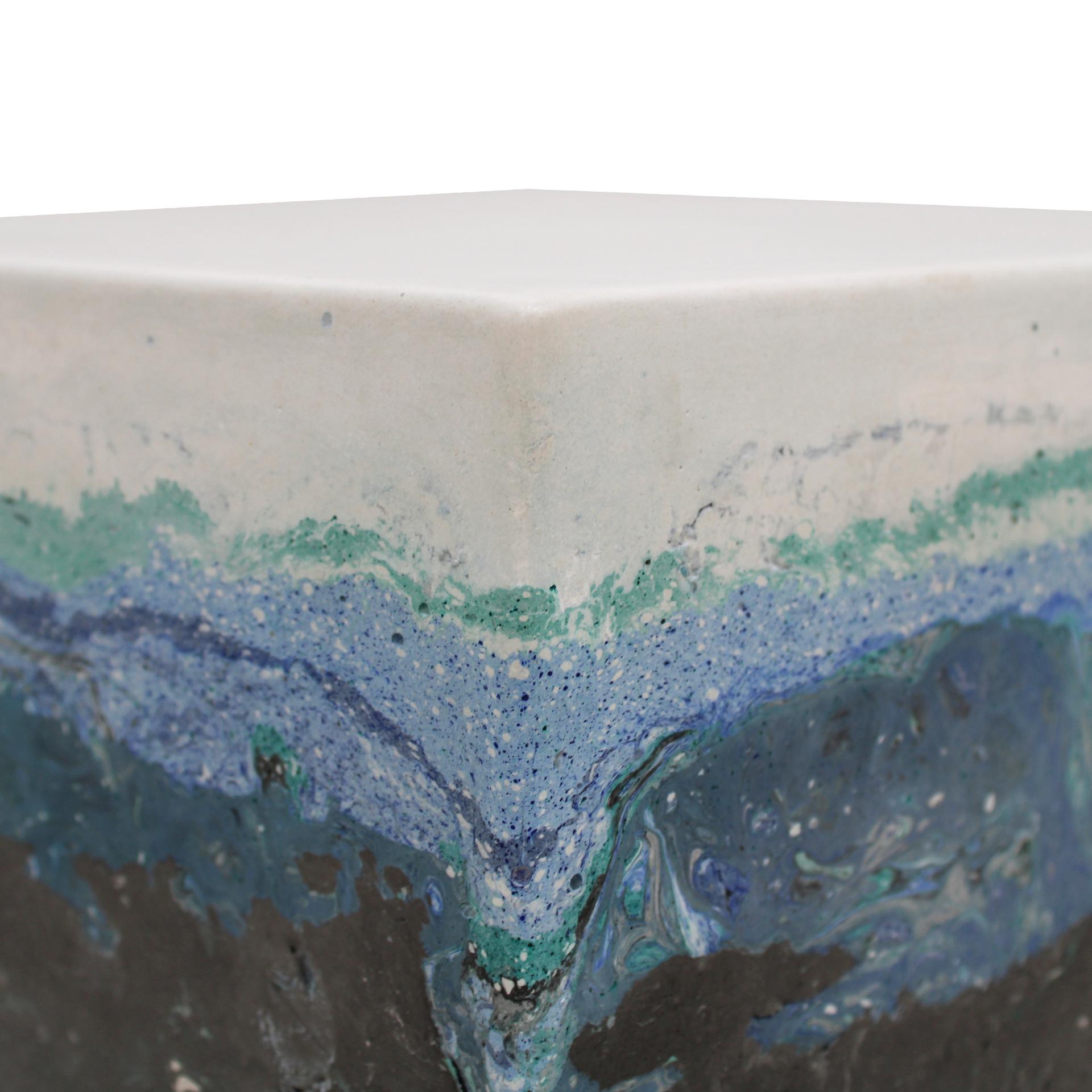 Contemporary Stucco Marble Spanish Side Table For Sale 3