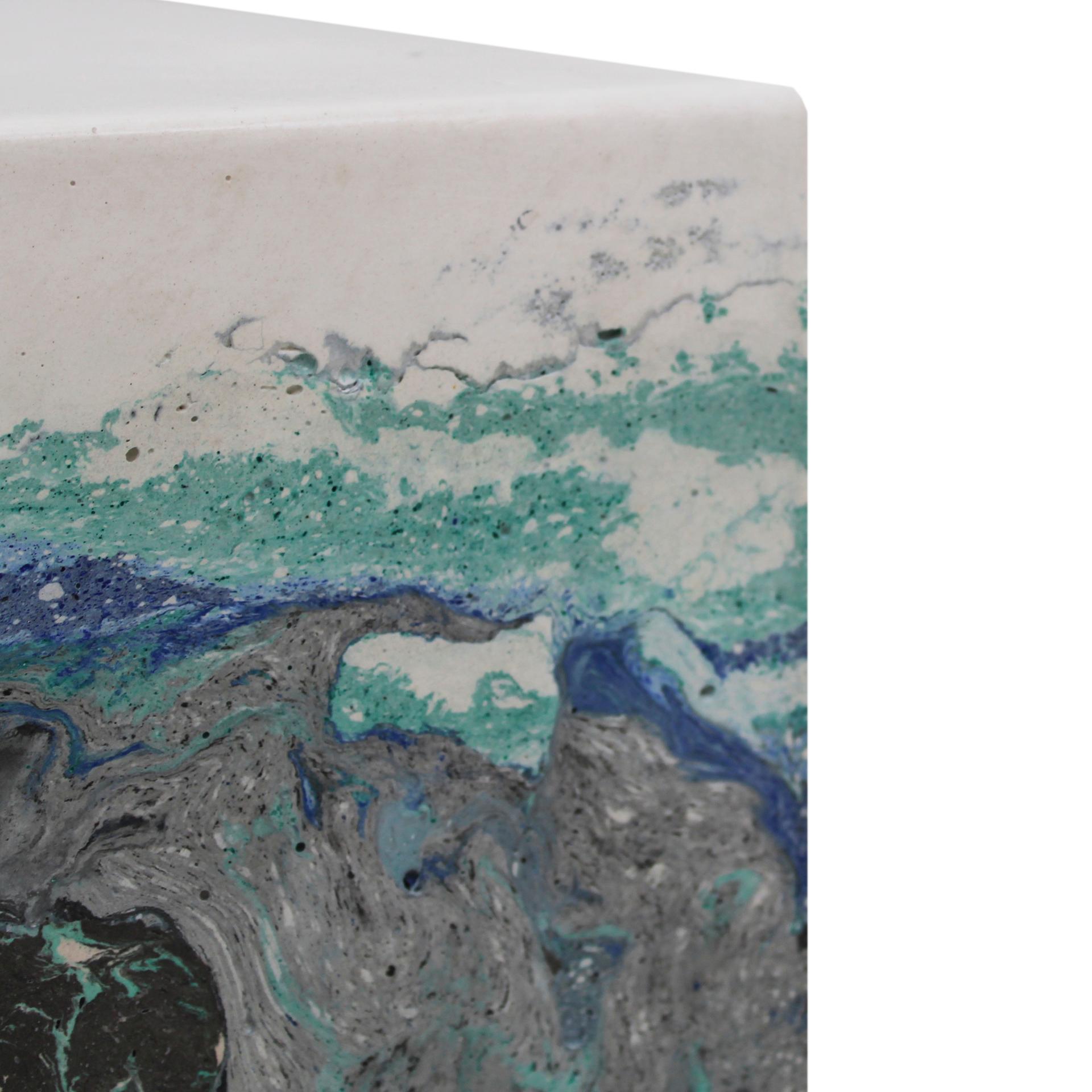 Contemporary Stucco Marble Spanish Side Table For Sale 4