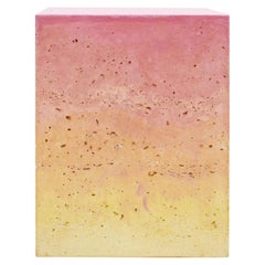 Contemporary Stucco Marble Spanish Side Table, Ready to Ship