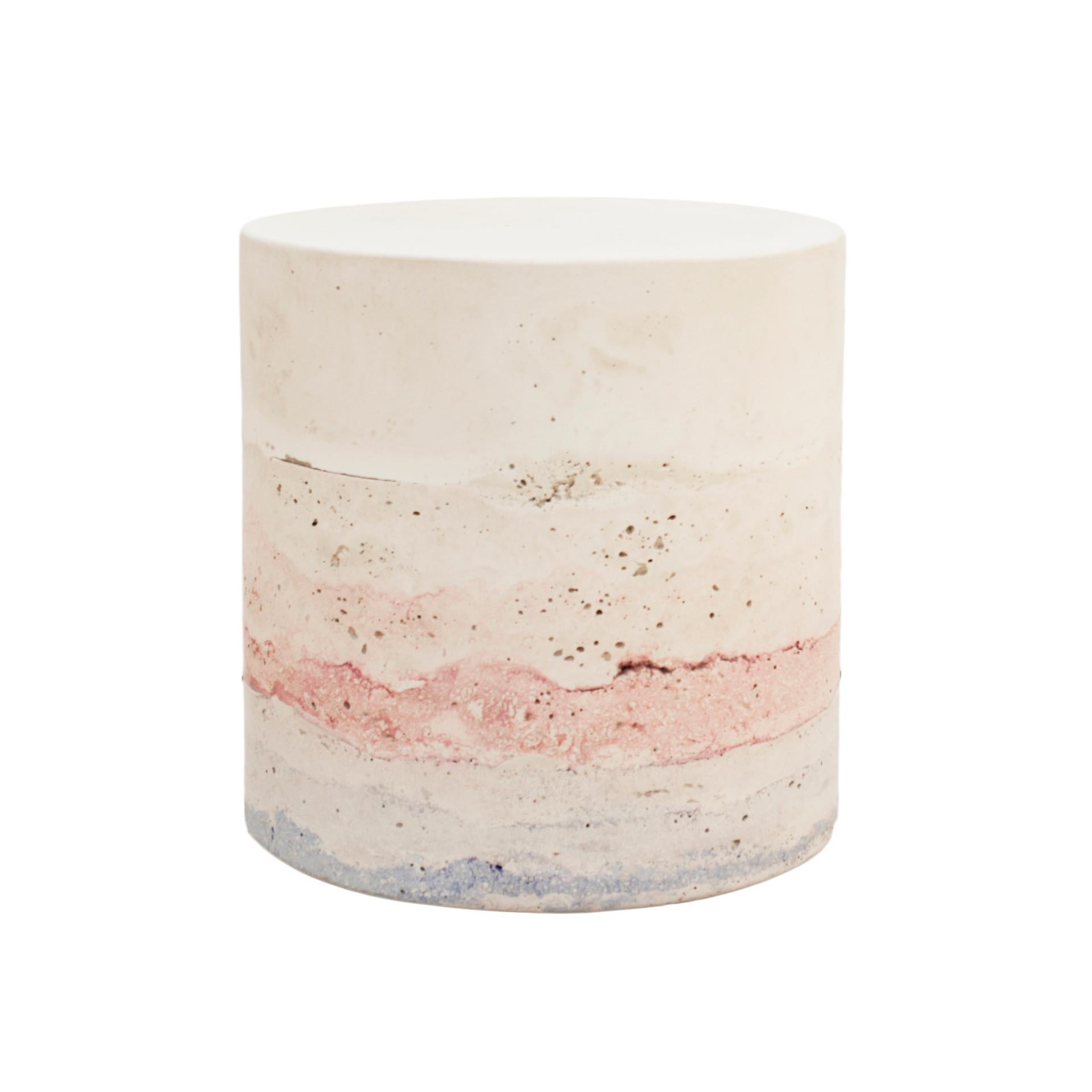 Contemporary Stuccoed Marble Spanish Round Side Table 1
