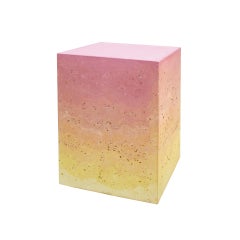 Contemporary Stucco Marble Spanish Side Table, Ready to Ship