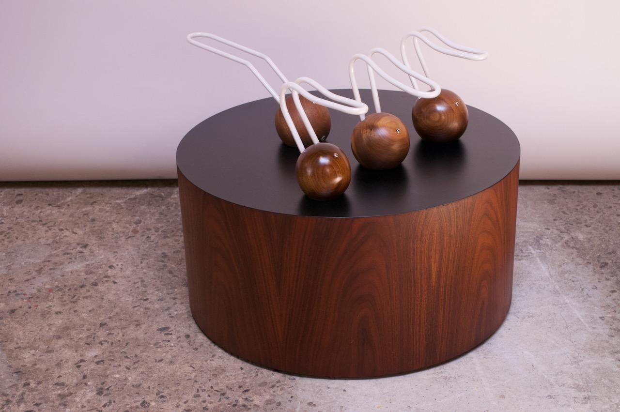 Contemporary Studio Craft Walnut and Neon Touch 