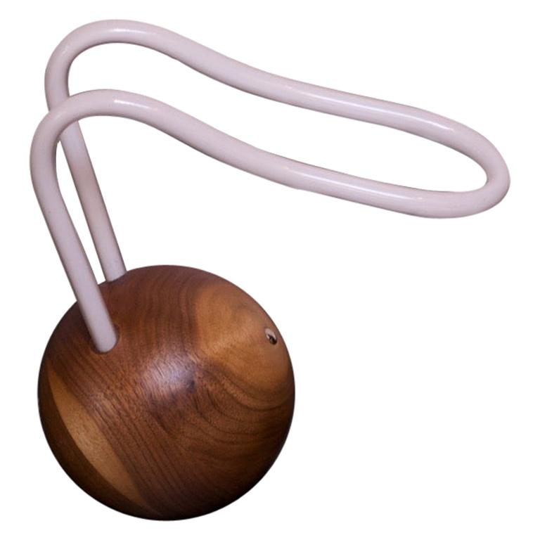 Contemporary Studio Craft Walnut and Neon Touch "BuraBura - Karin" Lamp