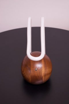 Contemporary Studio Craft Walnut and Neon Touch "BuraBura - Octavius" Lamp