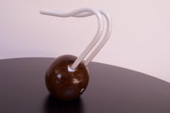 Contemporary Studio Craft Walnut and Neon Touch "BuraBura - Otto" Lamp