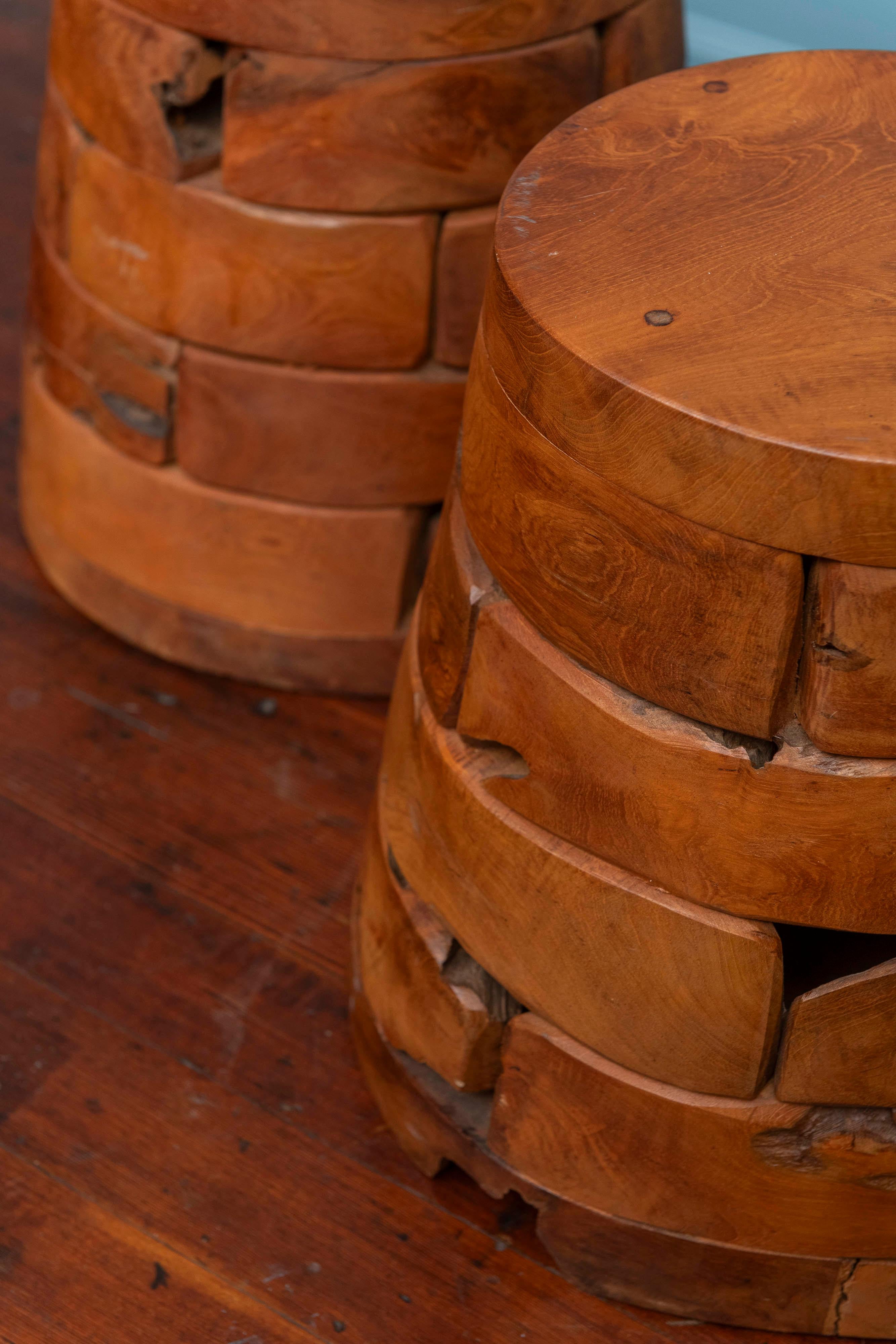 Teak Contemporary Studio Crafts Side Tables