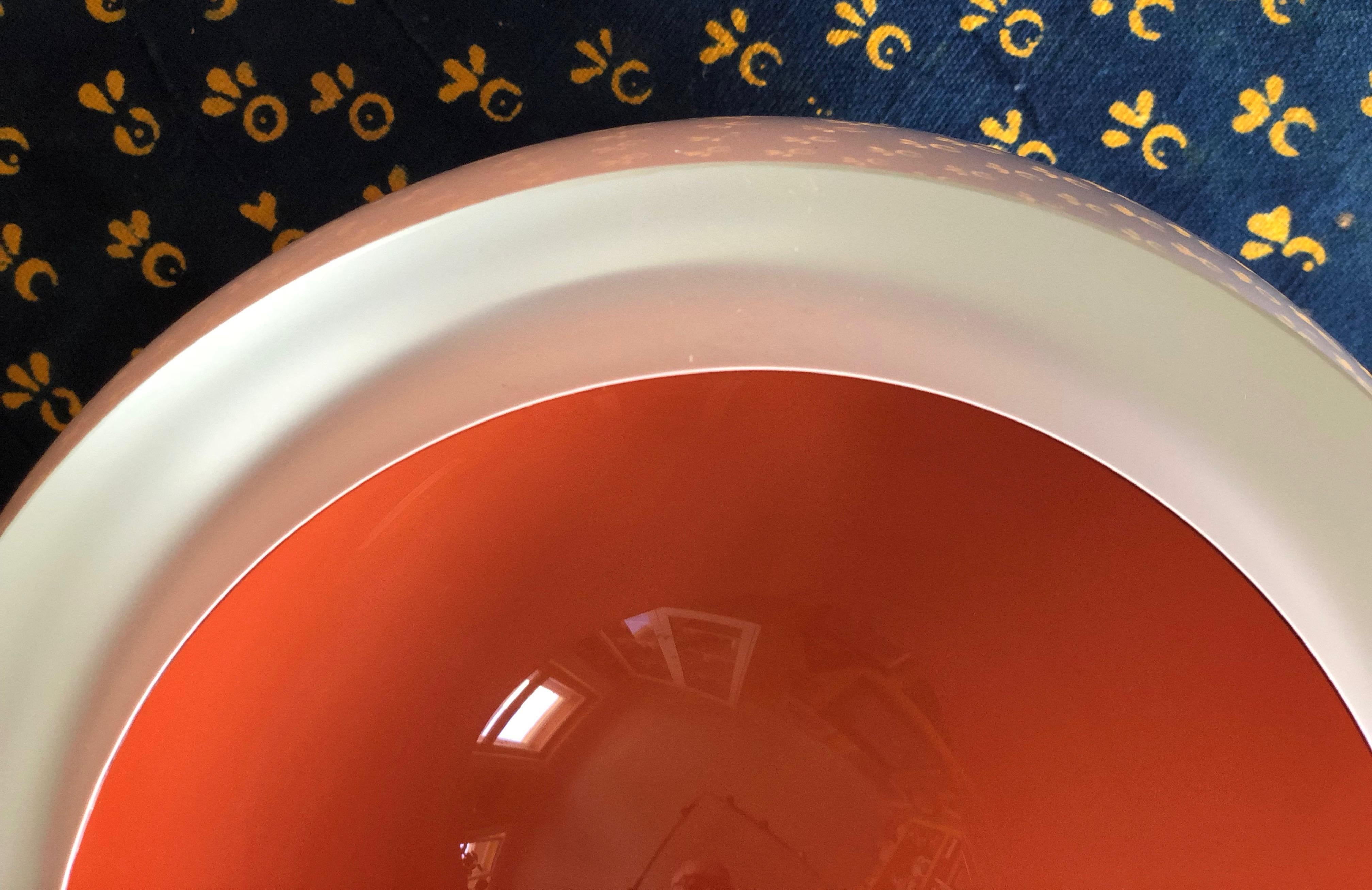 Contemporary Studio Glass Bowl in Coral Color, Made in the Czech Republic, 2010 For Sale 4