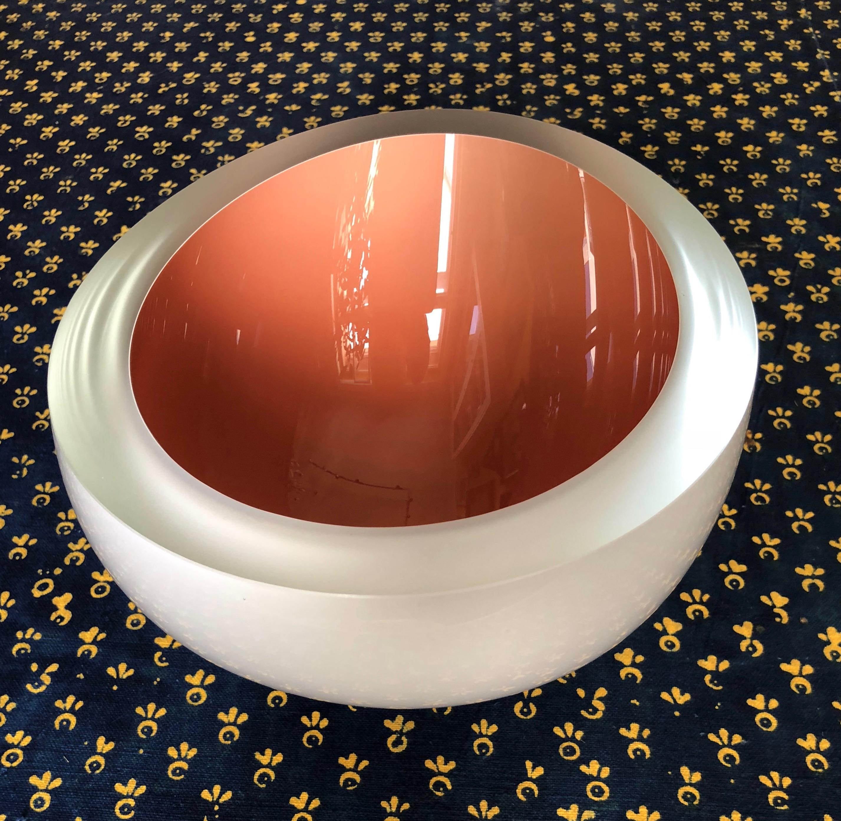 Contemporary Studio Glass Bowl in Coral Color, Made in the Czech Republic, 2010 For Sale 6