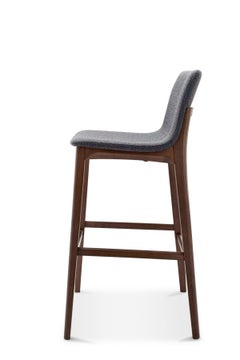 Contemporary set of 2 stools by Studio Tecnico Interna8, Wood Fabric