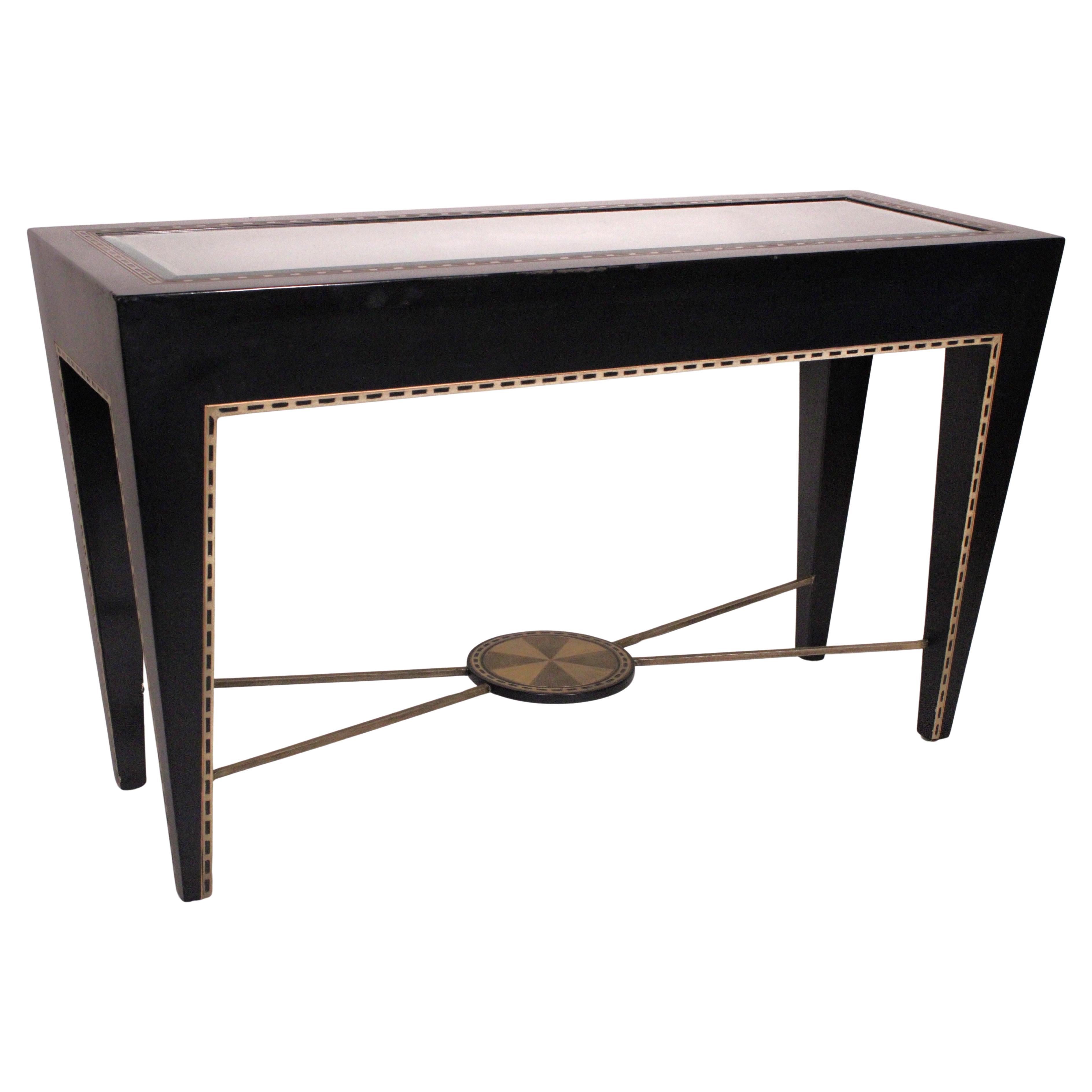 Contemporary Style Black Lacquer Console Table