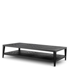 Contemporary Style Black Rectangular Aluminium Outdoor Coffee Table