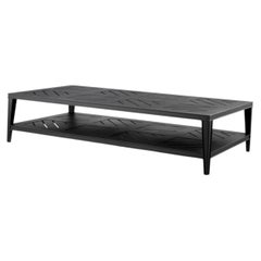 Contemporary Style Black Rectangular Aluminium Outdoor Coffee Table